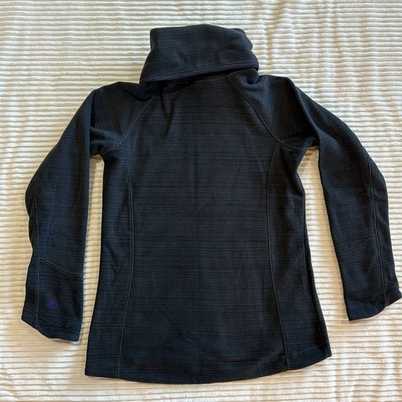 Avalanche Fleece Gray Purple Asymmetrical Funnel Neck Button Sweatshirt Small - Picture 9 of 14